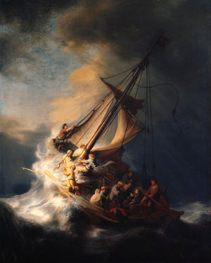 Rembrandt Van Rijn: Christ In The Storm On The Sea Of Galilee, Gallery Wall Print Premium Giclee,3D texture Canvas Art, Museum Print, Poster