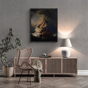 Rembrandt Van Rijn: Christ In The Storm On The Sea Of Galilee, Gallery Wall Print Premium Giclee,3D texture Canvas Art, Museum Print, Poster