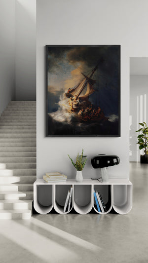 Rembrandt Van Rijn: Christ In The Storm On The Sea Of Galilee, Gallery Wall Print Premium Giclee,3D texture Canvas Art, Museum Print, Poster