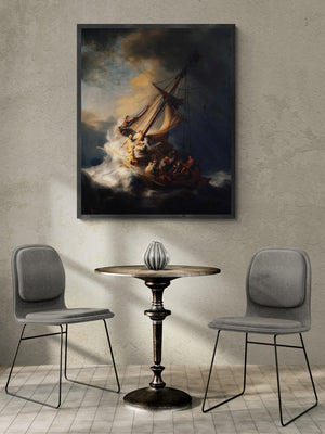 Rembrandt Van Rijn: Christ In The Storm On The Sea Of Galilee, Gallery Wall Print Premium Giclee,3D texture Canvas Art, Museum Print, Poster