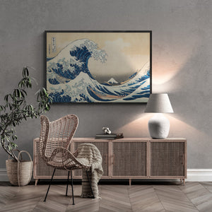 Eternal Majesty: The Great Wave off Kanagawa of Hokusai Premium Giclée Art Print, Heavyweight paper/ art canvas, 3D printed with texture