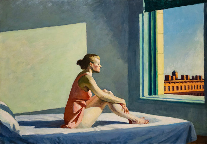 Sunlit Contemplation: Morning Sun by Edward Hopper, Premium Giclée Art Print,  art paper or canvas, 3D print with texture and brush strokes