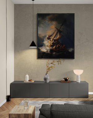 Rembrandt Van Rijn: Christ In The Storm On The Sea Of Galilee, Gallery Wall Print Premium Giclee,3D texture Canvas Art, Museum Print, Poster