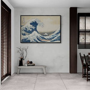 Eternal Majesty: The Great Wave off Kanagawa of Hokusai Premium Giclée Art Print, Heavyweight paper/ art canvas, 3D printed with texture