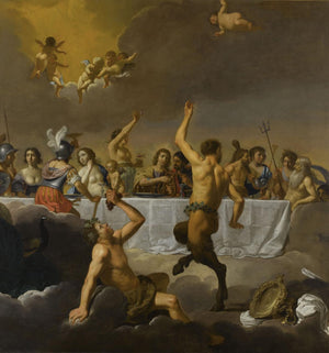 The Feast of the Gods av Jan van Bijlert , Home Decor, Poster, Canvas, Poster, Premium Art