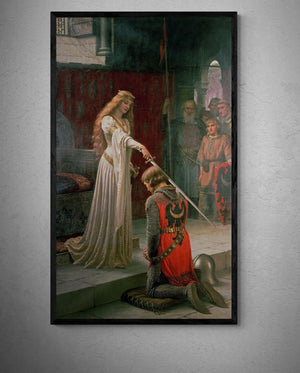 Edmund Leighton - The Accolade (1901) | Fine Art Print | Art Paper, Canvas & 3D Hand Finished Premium Texture Print or Poster