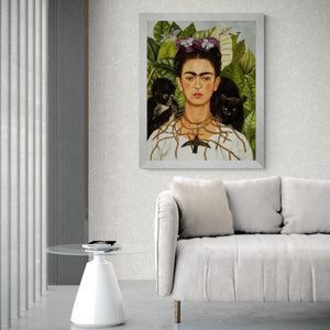 Frida Kahlo - Self-Portrait with Necklace of Thorns (1940) | Fine Art Print | Art Paper, Canvas & 3D Hand Finished Premium Texture Print