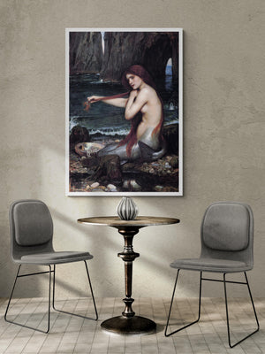 The Mermaid by John William Waterhouse - Premium Reproduction Art Print on Canvas & Art Paper, Giclee prints or Poster