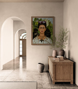 Frida Kahlo - Self-Portrait with Necklace of Thorns (1940) | Fine Art Print | Art Paper, Canvas & 3D Hand Finished Premium Texture Print