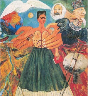 Powerful Symbolism: Frida Kahlo - Marxism Will Give Health to the Sick, Fine Art Print, Art Paper, Canvas & 3D Hand Finished Texture Print