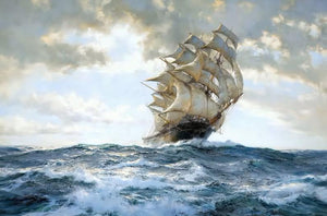 The Proud Ship Painting by Montague Dawson, framed premium canvas print Tall Ship painting, Canvas & 3D hand finish print with brush strokes