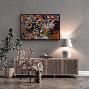 Wassily Kandinsky Composition VII  Giclee Print, floating frame, Heavyweight Canvas, 3D hand finish print with brush strokes, Ready to Hang