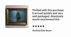 The Crescent Moon Painting by Montague Dawson, Giclée canvas 3D hand finished premium print with brush strokes and golden vintageous frame.