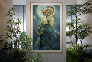 Mucha Moon Print, Museum-Quality FineArt giclee print on Hahnemühle Heavyweight paper or high quality poster, Alphonse Mucha wall hangings