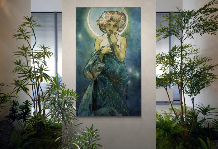 Mucha Moon Print, Museum-Quality FineArt giclee print on Hahnemühle Heavyweight paper or high quality poster, Alphonse Mucha wall hangings