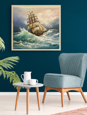 SHIP at SEA art print from original oil painting, Ship poster, Sailing Ship Print, Seascape Print, Seascape Decoration, Tall Ship Painting