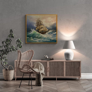 SHIP at SEA art print from original oil painting, Ship poster, Sailing Ship Print, Seascape Print, Seascape Decoration, Tall Ship Painting