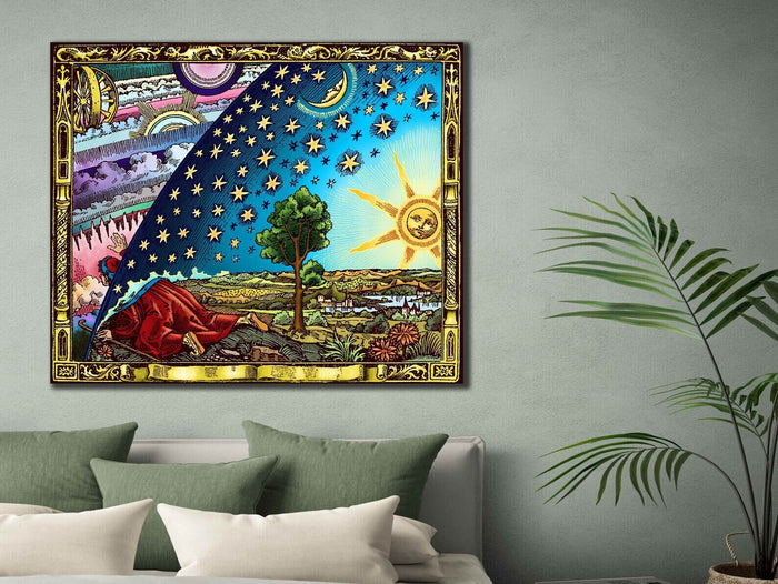 Flat earth poster: The Flammarion Engraving art paper canvas or 3D Hand Finished print , Experiencing the Mysteries of Universe Through Art!