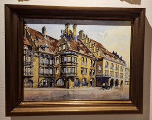 Munich Royal Hofbräuhaus, Museum-Quality Fine Art Print of Adolf Hitler Watercolor art printed on Hahnemühle paper with glass and frame