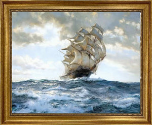 The Proud Ship Painting by Montague Dawson, framed premium canvas print Tall Ship painting, Canvas & 3D hand finish print with brush strokes