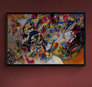 Wassily Kandinsky Composition VII  Giclee Print, floating frame, Heavyweight Canvas, 3D hand finish print with brush strokes, Ready to Hang