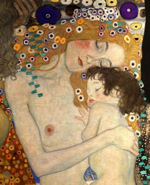 Gustav Klimt Mother And Child (1905) paint reproduction, XXL printing, Gustav Klimt print on Canvas & 3D Hand Finished Premium Texture Print