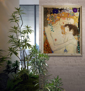 Gustav Klimt Mother And Child (1905) paint reproduction, XXL printing, Gustav Klimt print on Canvas & 3D Hand Finished Premium Texture Print