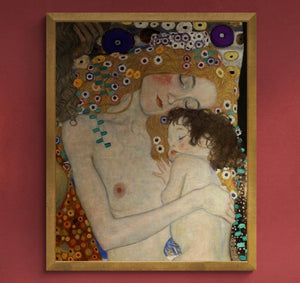 Gustav Klimt Mother And Child (1905) paint reproduction, XXL printing, Gustav Klimt print on Canvas & 3D Hand Finished Premium Texture Print