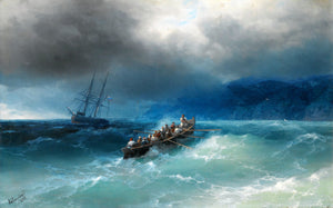 Aivazovsky Art Prints Storm Over The Black Sea, Art Prints, Reproduction Panting By Ivan Aivazovsky Canvas Art Wall Decor FOSHE ART