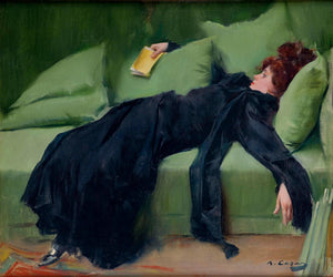 Ramon Casas Decadent ,young woman Wall Decor, Ramon Casas Exhibition, print Classical Art, After the Ball by Ramon Casas Fine Art FOSHE ART