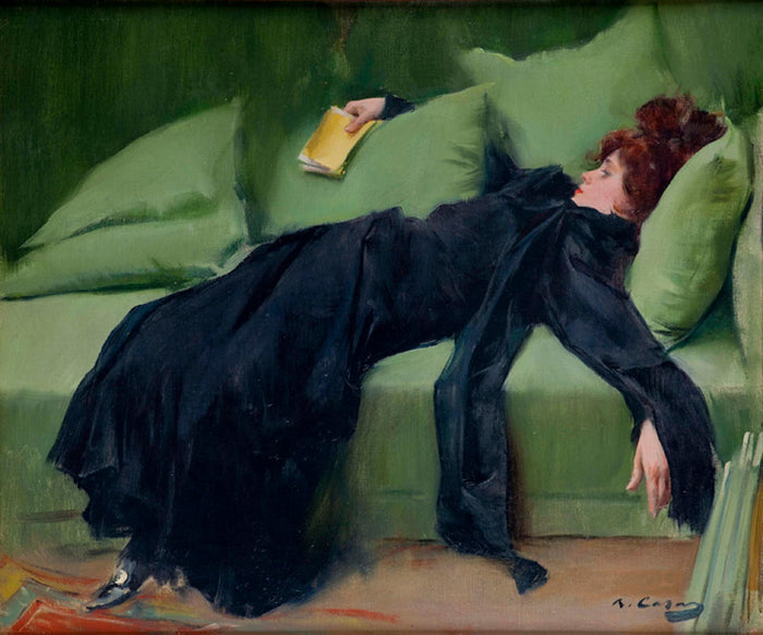 Ramon Casas Decadent ,young woman Wall Decor, Ramon Casas Exhibition, print Classical Art, After the Ball by Ramon Casas Fine Art