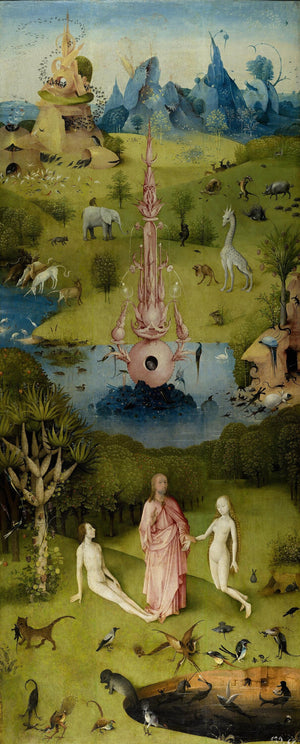 Hieronymus Bosch : Garden of Earthly Delights (Triptych, 1490), Bosch Garden Canvas 3 PANEL, Reproduction Print, Reproduction Canvas FOSHE ART