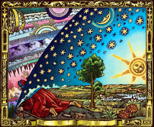 Flammarion Engraving Reproduction Print on canvas, Gravure Flammarion  Experiencing the Mysteries of the Universe Through Art! FOSHE ART