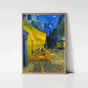 VAN GOGH, Café Terrace at Night  Art Prints, Vintage Art, Van Gogh Print, The Starry Night Canvas, Vintage Art, Starry Night Decor, Wall Art FOSHE ART