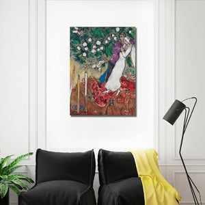 MARC CHAGALL, The tree candles Fine Art Prints, Giclee Paper / Canvas Prints, Poster or 3D Hand Finished Premium Print FOSHE ART