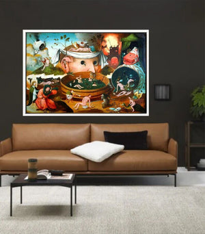 Hieronymus Bosch Tondals Vision, Home Wall Decor Giclee Art Print, Large Print / Canvas Prints, Poster or 3D Hand Finished Premium Print FOSHE ART