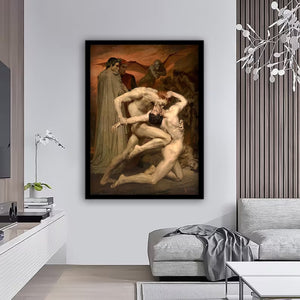 W. Bouguereau, Dante & Virgil in Hell,  Fine art print, Giclee Paper / Canvas Prints, Poster or 3D Hand Finished Premium Print FOSHE ART