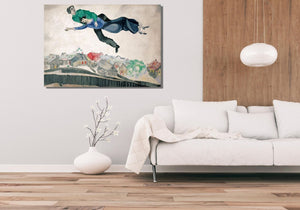 Over the Town by Marc Chagall, Home Decor Wall Decor Giclee Art Print, Large Print / Canvas Prints, Poster or 3D Hand Finished Premium Print FOSHE ART