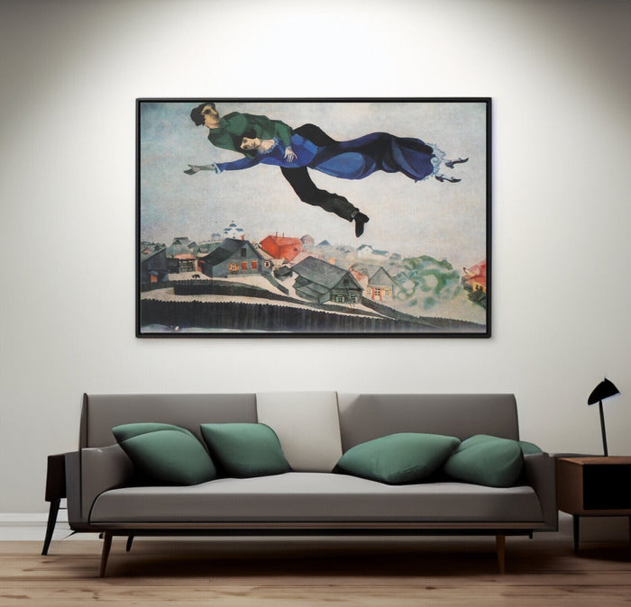 Over the Town by Marc Chagall, Home Decor Wall Decor Giclee Art Print, Large Print / Canvas Prints, Poster or 3D Hand Finished Premium Print