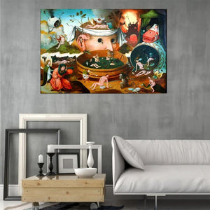 Hieronymus Bosch Tondals Vision, Home Wall Decor Giclee Art Print, Large Print / Canvas Prints, Poster or 3D Hand Finished Premium Print FOSHE ART