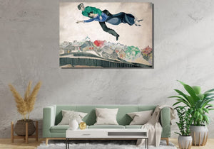 Over the Town by Marc Chagall, Home Decor Wall Decor Giclee Art Print, Large Print / Canvas Prints, Poster or 3D Hand Finished Premium Print FOSHE ART