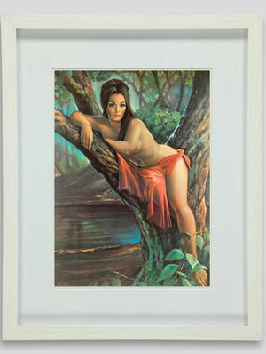 JH LYNCH Woodland Goddess Vintage Wall Home Decor, Nymph, Giclee Canvas/ Gallery Grade Paper prints or Art Poster FOSHE ART